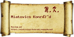Miatovics Konrád névjegykártya